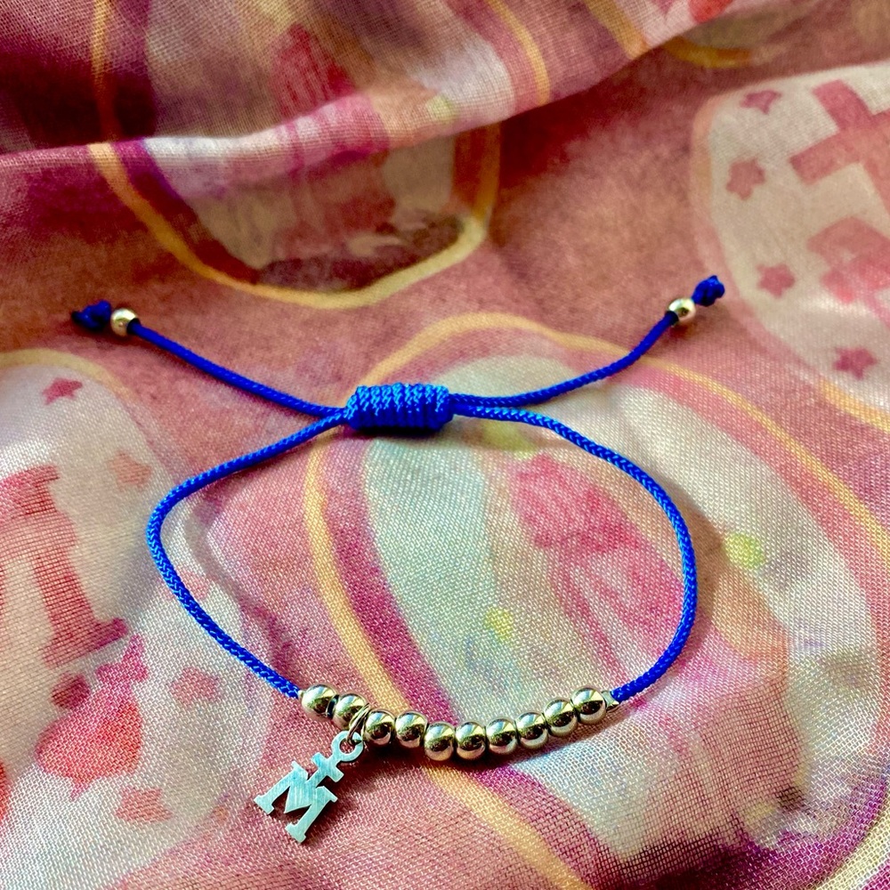 Adjustable Marian Charm Bracelet 💙 Virgin Mary Catholic Gift Blue